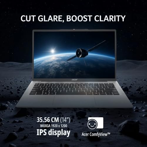 Image of acer Aspire 14, 13th Gen, Intel Core i5-13420H Processors, 16 GB RAM, 512 GB SSD, WUXGA IPS, 14 inch /35.56 cm, Windows 11 Home, MSO, Pure Silver, 1.44 kg, AS14H-53, Backlit KB, Thin and Light Laptop