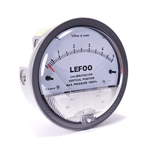 Lefoo Lfb Differential Pressure Gauge Hvac Pressure Gauge Digital Differential Pressure Gauge High Precision Air Pressure Meter Barometer 0-5”W.c #TOP2