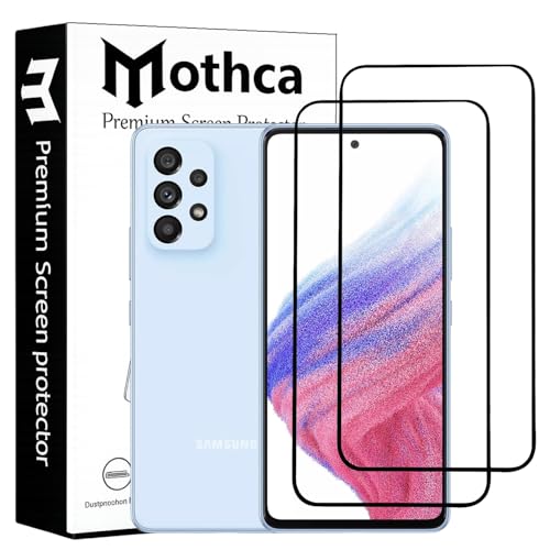 Image of Mothca Military-Grade Tempered Glass for Samsung Galaxy A53 5G / A52S / A52 / A51 / M31S / S20 FE with Edge to Edge Coverage - Case Friendly, Installation Kit (Pack of 2)