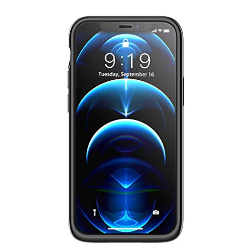 Zueus Battery Case For Iphone 12 Pro Max, 8500Mah Portable Protective Charger Case Rechargeable Extended Battery Pack Compatible With Iphone 12 Pro Max (6.7 Inch) External Charging Case (Black) #TOP1