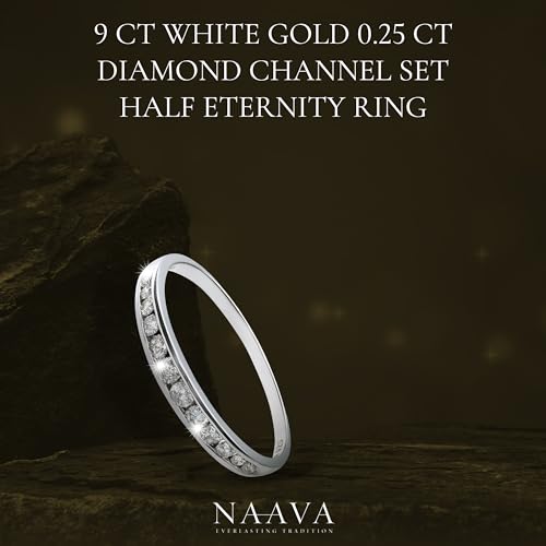 Naava Anello da Donna in Oro Bianco con Diamante