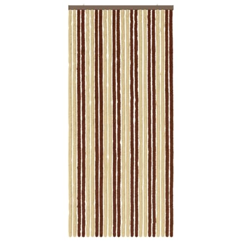 Cortina de insectos rectangular de felpilla 100 x 220 cm de polipropileno marrón 7