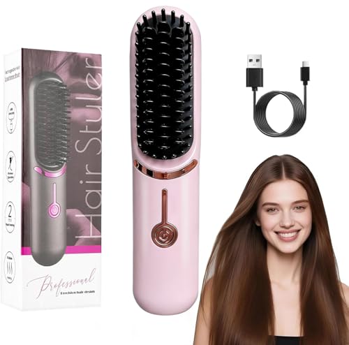 Imagen de Wendict Cepillo Alisador de Pelo Inalámbrico Portátil para Mujer