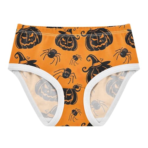 Halloween Black Pumpkins Witch Hats Panties for Girl Toddler Underwear Floral Cotton Funny Briefs Girls Undies 2t