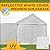 New Yard Carport, Heavy Duty Carport with Roll-Up Door & Removable Sidewalls, Portable Garage for Car, Truck, Boat, All-Season Car Canopy in Reflective White (12x20)