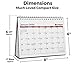 Cranbury Small 2020 Desk Calendar 8x6 (Red), Monthly Flip Desktop Counter Top Calandar with Bonus Planner Stickers for 2020 Calendars, Use to December 2020, Home or Office Calender