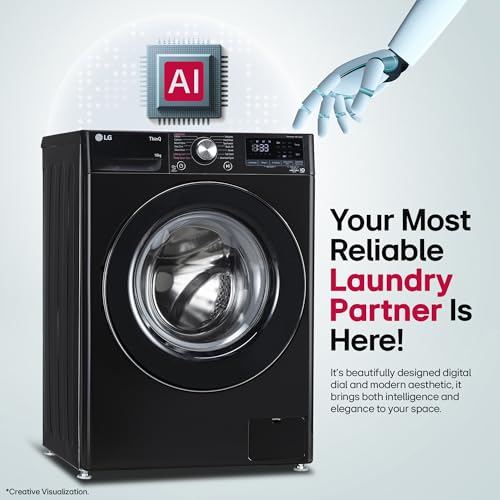 Image of LG 10 Kg, 5 Star, AI DD Technology, Steam Wash, Wi-Fi, 6 Motion DD, Fully-Automatic Front Load Washing Machine (FHP1210Z3O, Allergy Care, In-Built Heater, Touch Panel, 2026 Model, Onyx Black)