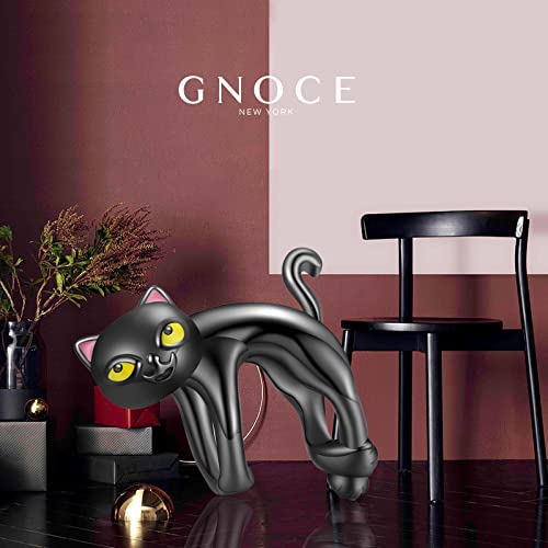GNOCE Lazy Black Cat Charm Bead 925 Sterling Silver Jewelry Gift For Women Wife Fit Snake Chain Bracelets/Necklace2