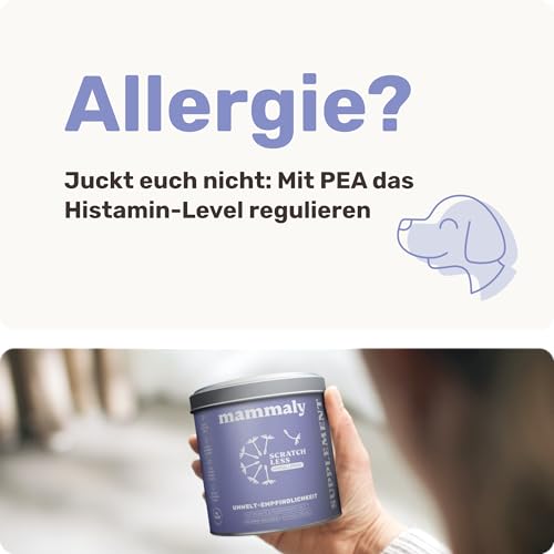 7-in-1 Hanföl-Leckerli für Hunde - Scratch Less 120 Snacks (350g) von mammaly - mit Zink, Bierhefe, PEA - kann Deinem Hund bei saisonalen & ganzjährigen Allergien und Juckreiz unterst.
