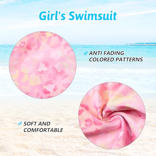 Image of Girls One Piece Swimsuit Quick Dry Swimwear Beach Bathing Suit for 3-18 Years