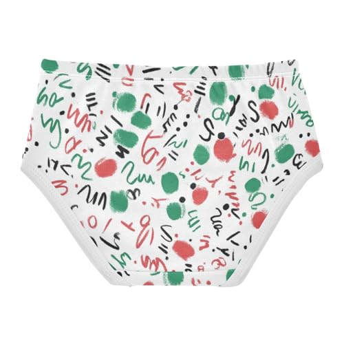 Girls' Triangle Panties Organic Underwear for Kids Colorful Doodle Christmas2