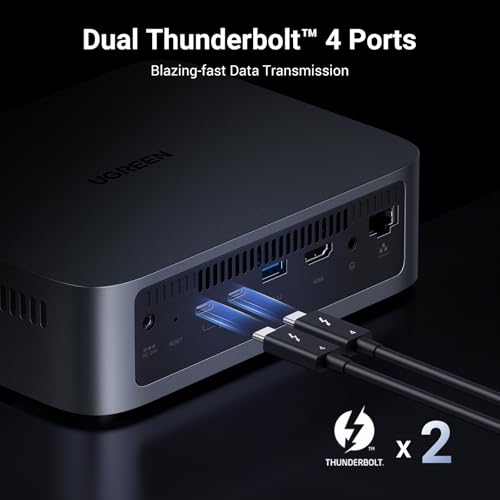 Image of UGREEN NAS DXP480T Plus 4-Bay All-Flash SSD NAS, Intel i5 1235u 10-Core CPU, 8GB DDR5 RAM, Built-in 128G SSD, 10GbE Port, Wi-Fi 6, 4xM.2 NVMe Slots, 8KHDMI, 2xTBT4, Network Attached Storage (Diskless)