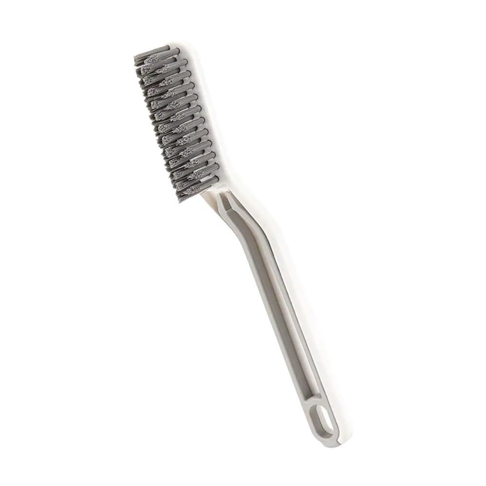 Sunrrafck White 2Pcs Multifunction Hard Bathroom Corner Cleaning Crevice Window Gap Brush Floor Seam Scraping(White)