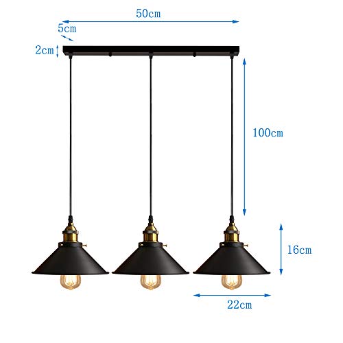 IDEGU 3 Luci Lampada a Sospensione Industriale
