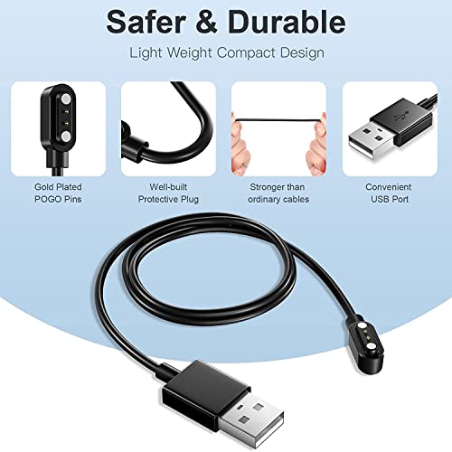 Image of REDTECH Fire Boltt Ring Smart Watch Charging Cable USB Fast charging Magnetic Charging Cable Adapter (charging only)(Black)