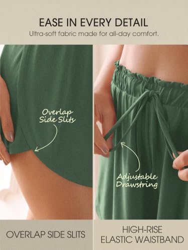 Image of ODODOS Modal Soft Lounge Shorts for Women Drawstring High Waist Casual Sleepwear Lightweight Cozy Pajama Bottom