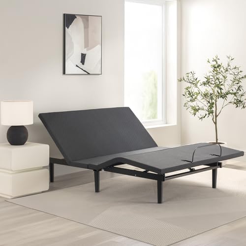 Zinus Nadia Adjustable Bed Frame, Electric Reclining Platform Bed Base, 5-Function Wireless Remote, Independent Head and Foot Incline, Easy, Tool-Free Assembly, Queen