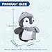 Penguin Stuffed Animal, Penguin Plush with Gray Knit Hat Scarf for Girls Kids Women Adult, Weighted Sitting Soft Cuddly Plush Toy Gifts for Birthday Holiday Winter Christmas Décor Valentine 10 Inch
