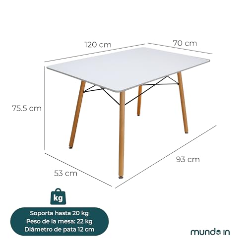 El Mejor Listado de Mesa de 6 Sillas más recomendados. 15 Mesa de 6 Sillas marca MUNDO IN MUEBLES (3)