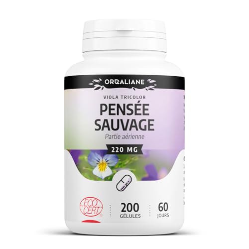 Pensée sauvage Biologique | 660 mg/jour | Viola tricolor | Certifié Ecocert | 200 Gélules