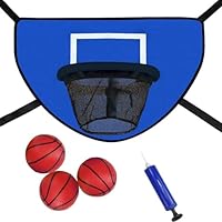 Ziiyoilh Trampoline Basketball Hoop Kit with Pump and Mini Ball,Trampoline Basketball Attachment for Kids Adults Indoor Outdoor Easy to Use