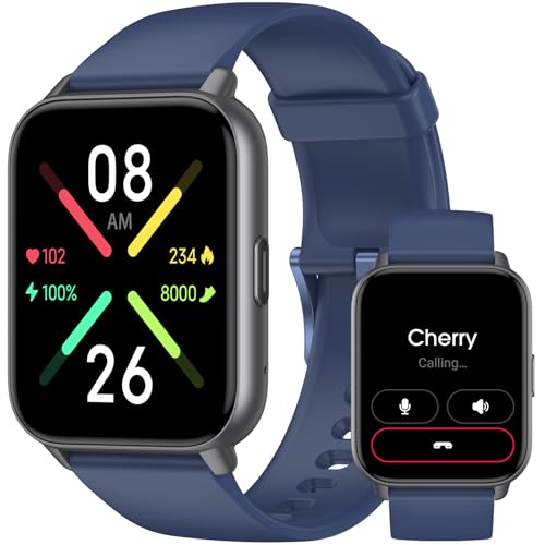 Smart Watch (Answer/Make Call) for Women Men, Fitness Tracker with Heart Rate, Blood Oxygen, Sleep Tracker, IP68 Waterproof Fitness Watch Step Calorie Counter Pedometer Compatible iPhone & Android