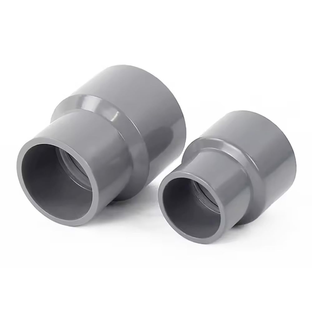 Grey PVC Reducing Straight Coupler, Glue-On Tube Connector, Home Garden Lawn Irrigation Plumbing Parts, 1 PC(50x25mm)