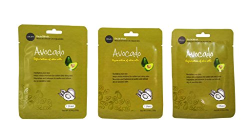 Celavi Essence Facial Mask Paper Sheet Korea Skin Care Moisturizing 24 Pack (Avocado)