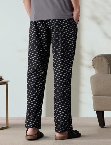 Image of Amazon Brand - Symbol mens 100% Cotton Pyjama /Lounge Pants |Regular Fit | Printed | Available in Plus Sizes