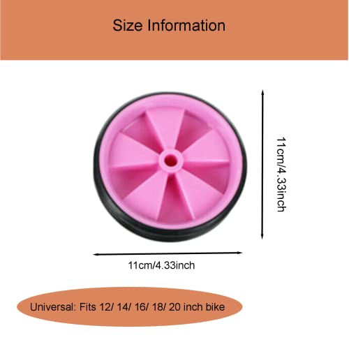 Bicycle Training Wheels for Kids, 1 Pair Children's Bike Stabilisers Cycling Support Wheels, Balance Stabilisers Training Tool Low Noise Rubber Bike Replacement (pink) - image 7