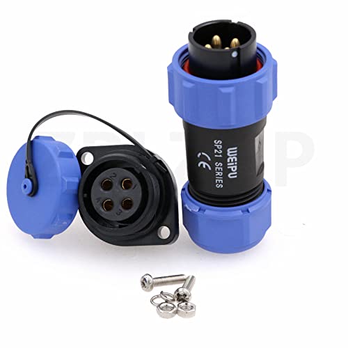 ZBLZGP WEIPU SP21 4 Pin Industrial Plastic IP68 Male Plug Female Socket Waterproof Connector Flange Cable Wire Aviation Connectors SP2110/P+SP2113/S - Image 3