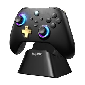 EasySMX D05 PC Controller – Enhanced Wireless Bluetooth Pro Controller with Charging Dock/Hall Sensor/RGB Lighting – No Stick Drift, No Dead Zone – Work for Windows PC, Android, Steam and Switch