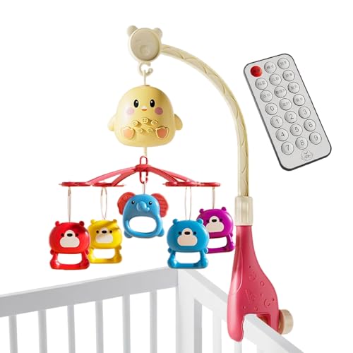 Cuna móvil con música, habitación infantil móvil con mando a distancia, juguete giratorio para dormitorio, habitación infantil, decoración de 0 a 18 meses, para niñas