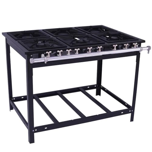 Fogão Industrial Venâncio 6 Bocas 3 Simples a Gás Natural Baixa Pressão Espera para Forno E6-22110