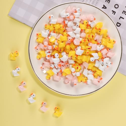 Xihircd 130621 100Pcs Mini Resin Ducks, 3 Colors Arrow Through Heart Tiny Miniature Duck Small Duck Figurines Diy Accessories For Craft Prank Game Dollhouse Landscape Home Valentine'S Day Decoration thumb #2