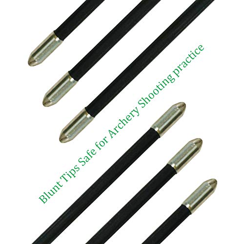 Jocoo 28 Inch Fiberglass Arrows, Archery Practice Target Training Arrows with Safe Blunt Tips for Youth or Beginners on Recurve Bow Long Bow - Thumbnail 2
