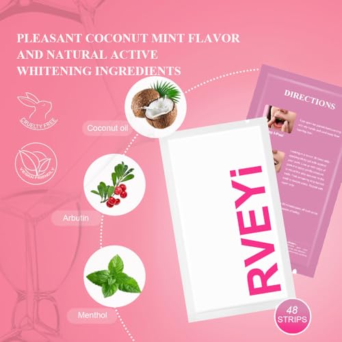 Image of Teeth Whitening Strips 24 Treatments Kit for Tooth White, Peroxide Free, Enamel Safe Green White Strips, Deep Stains Removal - Instant Professional Whitening Strips (48 Strips)