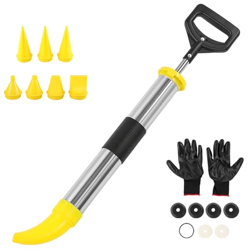 Stainless Steel Cement Caulking Gun Professional Mortar Grouting Pump with 5 Nozzles Cement Caulking Pump Mortar Pointing Multifunction Caulking Grouting Gun Applicator Tool for Cement Lime
