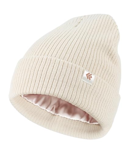 Creekstone Satin Gefütterte Wintermütze Unisex Slouchy Beanie für Haar,...