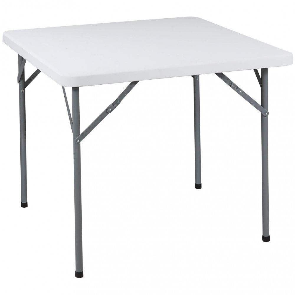 Tavolo Quadrato Pieghevole 85x85x74h cm con Struttura in Acciaio e Piano in ABS Square Table