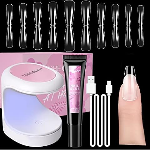 TOBEGLAM 500 Stück Künstlich Nageltips Set Fake Nails Tips Falsche Nagelspitzen Starter Set Cover