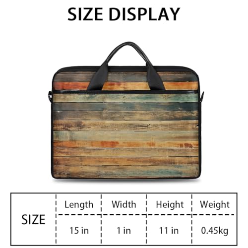Bolso para portátil con patrón madera retro vintage 15" miniatura 2