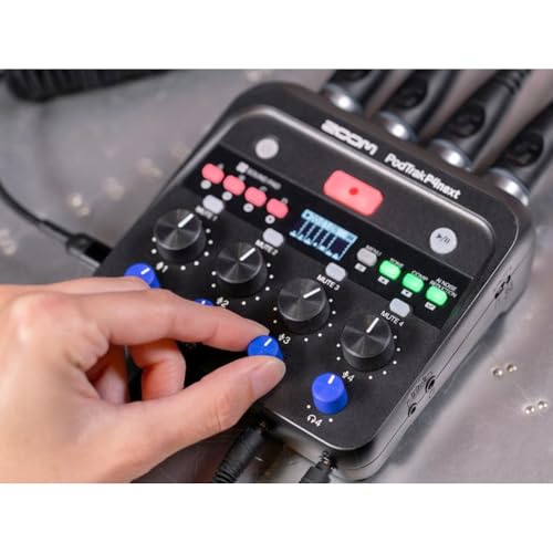 Image of Zoom PodTrak P4 Next Podcast Recorder Bundle with BTA-2 Bluetooth Adapter and 2x ZDM-1 Mic Packs - Wireless Remote Interview, Dynamic Microphones, Headphones, Podcast Equipment Kit for Duo Recording