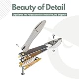 Heavy Duty Nail Clippers Set 3 with Catcher, Wide Jaw Ultra Sharp Edge Fingernail & Toenail Clippers for Thick Nails, Includes Nail Files, Complete Nail Kit by Owluxe in Gift Box for Men and Women - Image 8