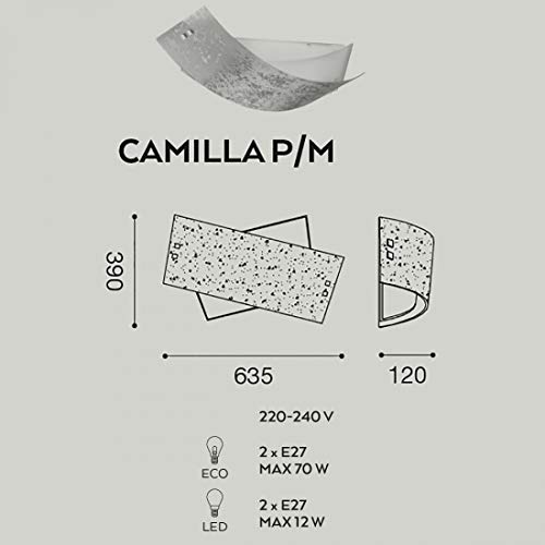 Lampe de chevet Pm E27 verre décoré et lampe de plafond moderne Gea - 3