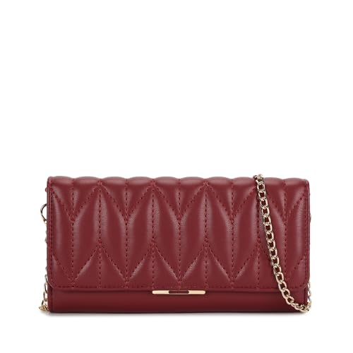 Image of Fastrack Zenith Women's Quilted Clutch | Detachable Chain, Card & Cash Slots, Magnetic Flap | Evening Clutch