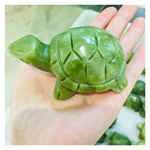GURSAC Crystal Rough Natural Crystal Gem Green Turtle Furnishing Lingshi Hand Carved Crystal Jewelry Home Decoration Decoration