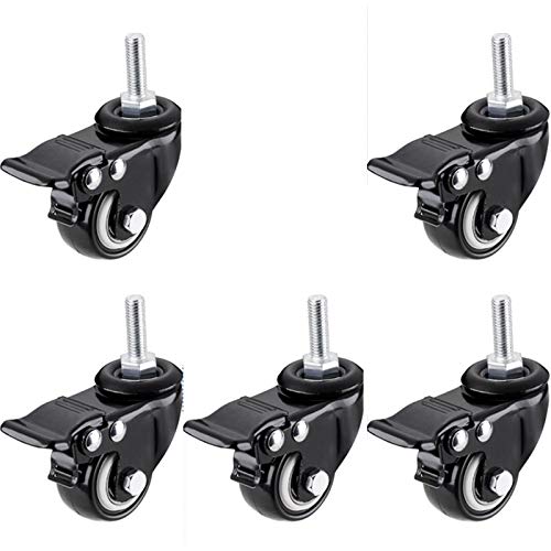 Roulettes pivotantes de 5,1 cm robustes en PVC lot de 5 haute résistance 200kg