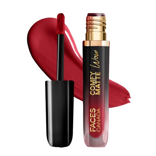 Image of FACESCANADA Comfy Matte Wow Liquid Lipstick Maroon Maven 05 3.8ml | One Swipe Application | Highly Pigmented | Comfortable Wear | Glides Smoothly | Long Lasting | Transferproof