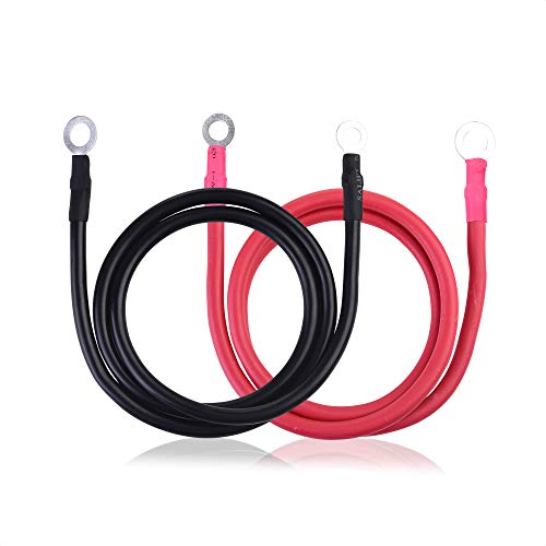 Cable Matters 6 Gauge Battery Cable Inverter Power Cable with Oxygen-Free Copper 3 Feet - Black + Red 2 Piece Set